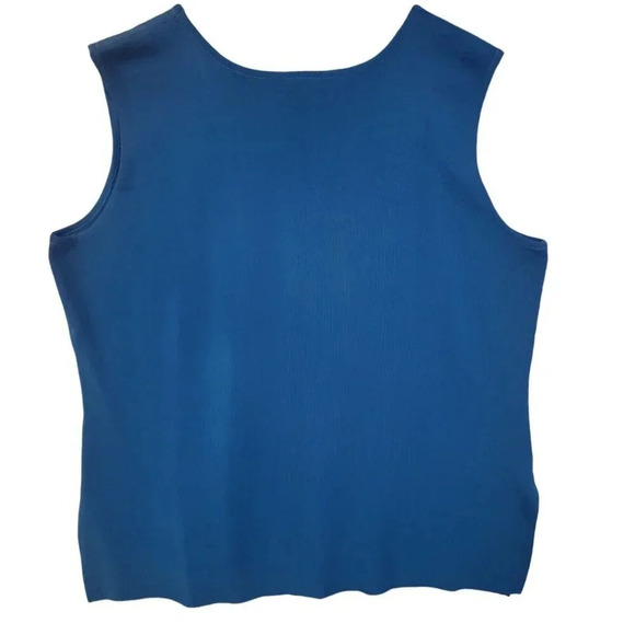 Misook Knit Tank Top Women's Royal Blue Crew Neck Pullover Sleeveless Size 1X - Picture 8 of 10